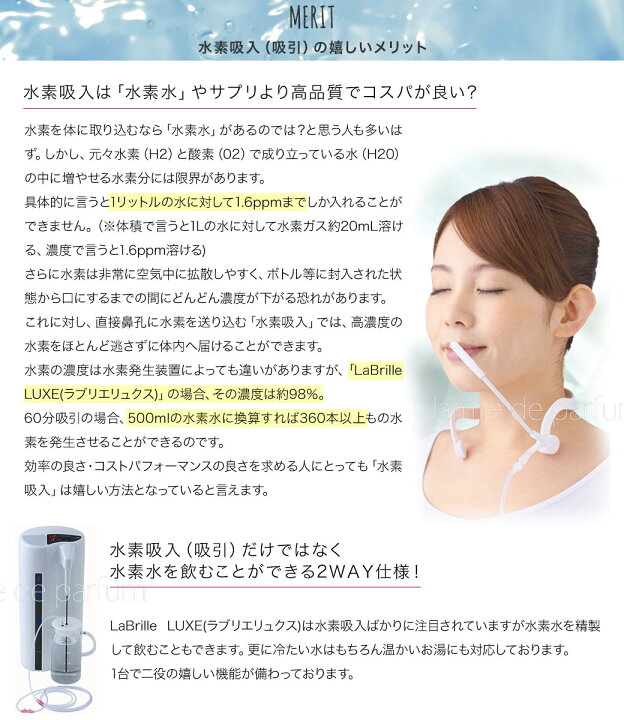楽天市場】【レビュー投稿で延長保証】 水素吸入器 ラブリエ リュクス 