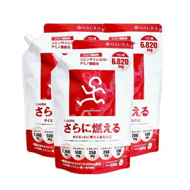 【まとめ買い】【3袋セット】【公認店】 ガウラ さらに燃える1袋約50回分 クエン酸 6820mg コエンザイムQ10 100mg 粉末飲料 サプリ サプリメント ダイエット 運動 健康 マルチビタミン 11種 アミノ酸 オルニチン 500mg コラーゲン グルコサミン メンズ レディース 日本製