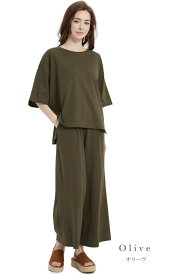 8/25まで！【4570円→2690円～】＼ リピ続出！おしゃれに見える大人の コットン セットアップ ／ 綿100 トップス 部屋着 ルームウェア レディース 大きいサイズ 春 夏 春夏 春夏 ゆったり 上下 セット 半袖 着心地 肌触り アトピー 敏感肌 乾燥肌 sale