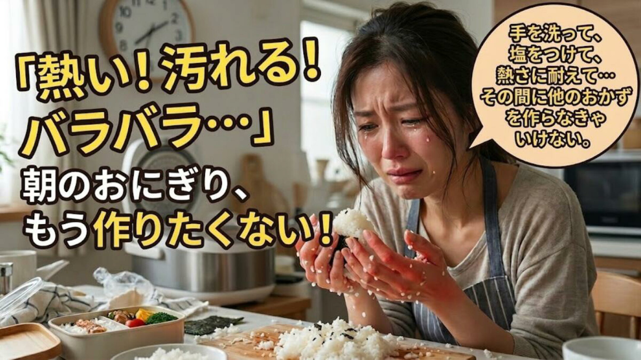 おにぎり型で簡単時短！手を汚さず3個同時に作れるおにぎりメーカー