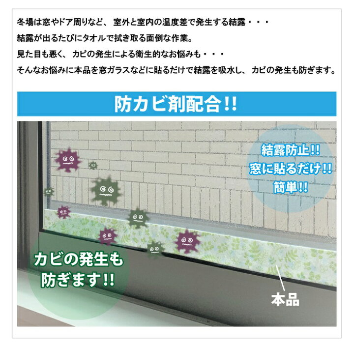 楽天市場 防カビ 結露防止 シート テープ 結露対策 窓 壁 窓ガラス 結露シート おしゃれ 結露吸水シート ロールタイプ 結露吸水テープ 結露テープ アイデアグッズのララフェスタ