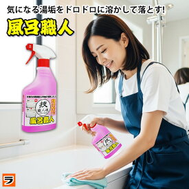 【今だけ限定クーポンも！】業務用風呂洗剤 技職人魂 風呂職人 スプレーボトル 500mlお風呂の湯垢落としに浴室やバスタブ・風呂床の黒ずみ・黄ばみにも使える プロのお風呂用洗剤【 浴槽 浴室洗剤 浴室の掃除 】