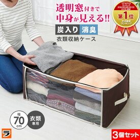 【今だけ限定クーポンも！】収納ボックス 布 炭入り消臭 衣類収納ケース 3個セット 中身が見える 衣装ケース 不織布 クローゼット 洋服 衣替え 衣類収納袋 折りたたみ【衣替え】