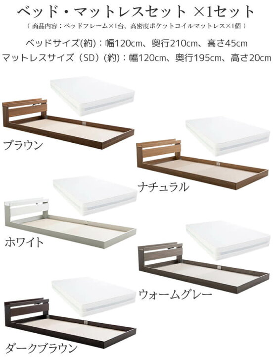 楽天市場】セミダブルベッドセット ベッド幅120cm セミダブルベッド 