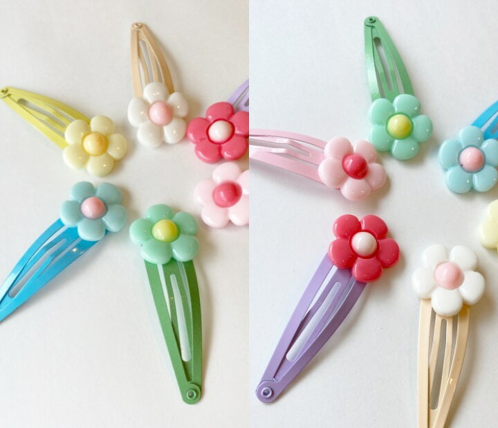 楽天市場】☆お花ヘアピン☆ パッチンピン 子供ヘアピン キッズ  