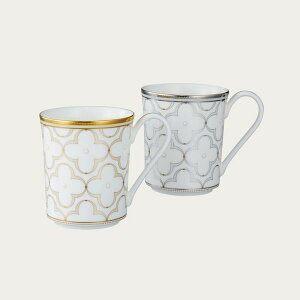 ノリタケ トレフォリオゴールド&プラチナ マグカップペア(色変り) 送料無料 ブランド 洋食器 高級 おしゃれ かわいい 豪華 モダン 人気 おすすめ 結婚 引き出物 ギフト