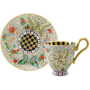 弥左ヱ門 有田焼 コーヒーカップ&ソーサー 蝶絵 送料無料 ブランド 洋食器 高級 おしゃれ かわいい 豪華 モダン 人気 おすすめ 結婚 引き出物 ギフト