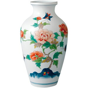 弥左ヱ門 9寸中細花瓶 染錦牡丹蝶絵 木箱入 送料無料 ブランド 洋食器 高級 おしゃれ かわいい 豪華 モダン 人気 おすすめ 結婚 引き出物 ギフト