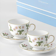 ウェッジウッド WEDGWOOD ワイルドストロベリー ペアティーカップ＆ソーサー リー