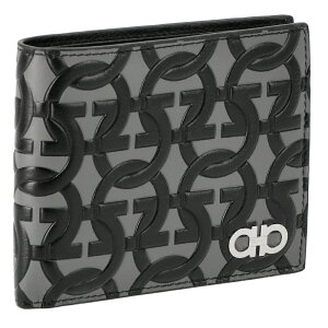 フェラガモ FERRAGAMO 661079 CALF/EMATITITE/NER 二つ折り財布