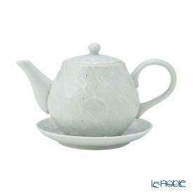 【ポイント10倍】京焼・清水焼 ポット／急須 受け皿／小皿 付 白磁金銀彩七宝紋 洸春窯／高島慎一【ル・ノーブル 限定販売】 京都 和食器 ブランド 結婚祝い 内祝い