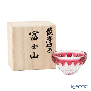 【P10倍・クーポン】薩摩切子 富士盃 赤富士 金赤 20901 80ml /// 薩摩びーどろ工芸 クリスタルガラス おしゃれ 日本酒グラス 冷酒グラス 焼酎グラス 酒器 高級 手作り 日本製 ちょい飲み 酒盃 宅