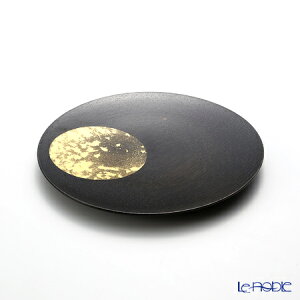 箔一 おぼろ月 プレート 6寸(漆)A101-01005 /// 18cm お皿 HAKUICHI 金彩 黒い 和食器 和食 平皿 中皿 丸皿 木製 おしゃれ 日本製 石川県 高級 お正月 おせち 盛り付け 伝統工芸品 フラット // ギフト プ