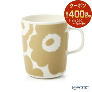 マリメッコ(marimekko) Unikko ウニッコ マグカップ 250ml ホワイト×ベージュ 070401-180/20SS /// 北欧雑貨 アイボリー 花柄 電子レンジ対応 食洗機対応 フィンランド 大人可愛い おしゃれ ブランド 食