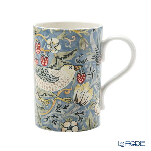 スポード ウィリアムモリス パステル いちご泥棒 マグカップ 340ml /// ブルー 青 花柄 鳥 ボタニカル 電子レンジ対応 食洗機対応 大人可愛い おしゃれ ブランド 高級 イギリス 陶磁器 Spode 底が