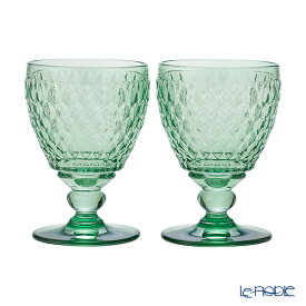 ビレロイ＆ボッホ(Villeroy＆Boch) ボストン ワイングラス グリーン 12cm 220ml ペア ビレロイボッホ Villeroy＆Boch 赤白兼用ワイングラス