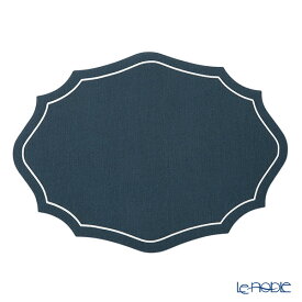 トルコ雑貨 アルテペレ カーリー プレースマット／ランチョンマット デニム調 ネイビー／ホワイト 35×48cm PVC加工合皮製 撥水加工 キッチン 用品 調理