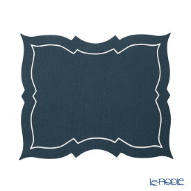 トルコ雑貨 アルテペレ バタフライ プレースマット／ランチョンマット デニム調 ネイビー／ホワイト 38cm PVC加工合皮製 撥水加工 キッチン 用品 調理