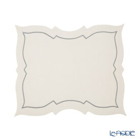 トルコ雑貨 アルテペレ バタフライ プレースマット／ランチョンマット デニム調 ホワイト／シルバー 38cm PVC加工合皮製 撥水加工 キッチン 用品 調理