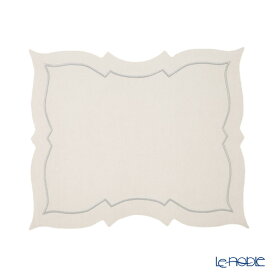 トルコ雑貨 アルテペレ バタフライ プレースマット／ランチョンマット デニム調 ホワイト／グレー 刺繍ラメ入り 38cm PVC加工合皮製 撥水加工 キッチン 用品 調理