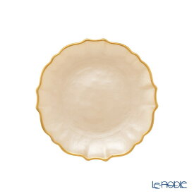 Vetro Felice ヴェトロ フェリーチェ パールクイーン プレート 16cm イエロー 356716 /// お皿 おしゃれ かわいい パステルカラー 食器 金縁 ガラス皿 イタリア 小皿 ティータイム お菓子 平皿 // ギフト プレゼント 贈り物 誕生日 結婚祝い 還暦祝い