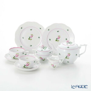 【P10倍・クーポン】ヘレンド(HEREND) ウィーンのバラ ピンク 2人用 ティー7点セット 食器セット お祝い 結婚祝い 出産内祝い 出産祝い 結婚内祝い プレゼント ブランド