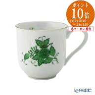 ヘレンド (HEREND) アポニーグリーン 01739-0-00 ミッドマグ 200ml /// マグカップ 緑 磁器 花柄 コーヒ…