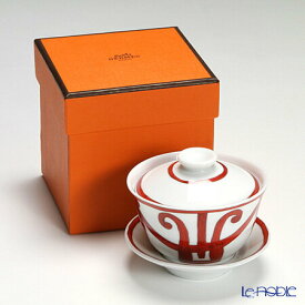 【P10倍・クーポン】エルメス (HERMES) ガダルキヴィール コレクション アジアティック ティーカップ(ふた、ソーサー付) 130ml HERMES ブランド食器 湯呑み 湯のみ