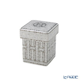 エルメス (HERMES) モザイク ヴァンキャトル プラチナ ミニボックス／シュガーボックス 5×5×7cm HERMES ブランド食器