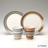 イッタラ (iittala) オリゴ オレンジ&ベージュ 2人用 マグ&プレート 4点セット /// イッタラ 食器セット おしゃれ マルチカラー ボーダー お皿 プレート ペアマグカップ 食器 高級 ブランド // ギフト プレゼント 結婚祝い 引き出物 お祝い 内祝い