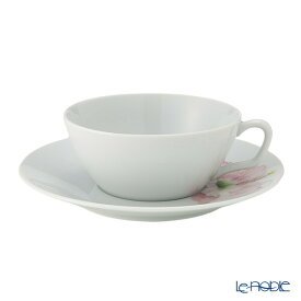 【P10倍・クーポン】マイセン (Meissen) コスモポリタン ジャイアントブルーム ティーカップ＆ソーサー ハイビスカス 61A163／37633 /// カップアンドソーサー かわいい おしゃれ ブランド 高級 ドイツ 洋食器 白磁器 花柄 紅茶カップ // ギフト プレゼント 贈り物 誕生日