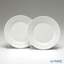 【ポイント10倍】ロイヤルコペンハーゲン (Royal Copenhagen) ホワイト フルーテッド ハーフレース プレート(フラット) 19cm ペア 1128620／1017293 北欧 ホワイトフルーテッド 皿 お皿 食器 ブランド 結婚祝い 内祝い 出産内祝い 出産祝い 結婚内祝い
