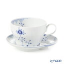 【P10倍・クーポン】ロイヤルコペンハーゲン (Royal Copenhagen) ブルーエレメンツ カップ＆ソーサー 260ml 2589086／1026453 /// 北欧食器 コーヒーカップ かわいい おしゃれ ブランド 高級 レンジ対応 食洗機対応 白磁 花柄 上品 輸入 // ギフト プレゼント 贈り物 退職祝