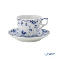 ロイヤルコペンハーゲン (Royal Copenhagen) ブルー フルーテッド ハーフレース コーヒーカップ＆ソーサ…