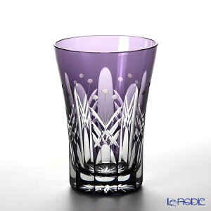 【P10倍・クーポン】【伝統工芸】田島硝子 江戸切子 映見玉矢来 タンブラー パープル TG05-15-1V /// ビアグラス ビールグラス ビアタンブラー おしゃれ 高級 小さめ 手作り ビールが美味しくな