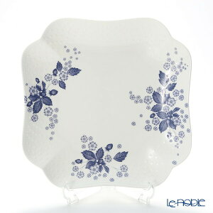 【P10倍・クーポン】ウェッジウッド (Wedgwood) ストロベリーブルームインディゴ スクエアプレート 27cm /// ワンプレート おせち プレート