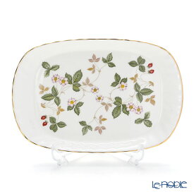 ウェッジウッド (Wedgwood) ワイルドストロベリー スパイラルトレイ 21×14cm【あす楽】 /// ウェッジウッド プレート 皿 おしゃれ お皿 花柄 イチゴ 可愛い 中皿 変形 四角 ウエッジウッド 食器 ブランド // ギフト プレゼント 結婚祝い 引き出物 お祝い 内祝い