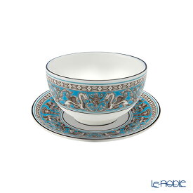 【P10倍・クーポン】ウェッジウッド (Wedgwood) フロレンティーン ターコイズ ジャパニーズティー 2点セット ティーボウル＆プチトレイ ウエッジウッド Wedgwood 湯呑み 湯のみ