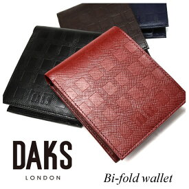 DAKS(ダックス)チェッカーエンボス 二つ折り財布(小銭入BOXタイプ) 「ダックス」 DP25215