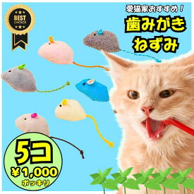 ＼5個で千円ポッキリ／ 猫 おもちゃ ねずみ 歯磨き 歯石 口臭 予防 オーラルケア デンタル おもちゃ 一人遊び 運動不足 ストレス 飽きない 留守番 ひとりで遊べる 齧る 噛む 舐める キャットニップ プレゼント