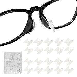 メガネ 鼻パッド シリコンノーズパッド シールタイプ 10ペア 透明 黒 柔らかい 鼻が低い人用 子供 男女兼用 滑り止め ずれ落ち防止 痛み軽減 跡残らない 快適フィット 粘着式 強いテープ サ