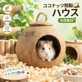 隠れ家 ハウス 小動物 ココナッツ殻製 モモンガ 鳥 ヤシの実 鳥の巣 ハウス 天然素材 ハムスター セキセイインコ オカメインコ ハムスターハウス インコ 遊園地 モルモット 文鳥 寝具 小