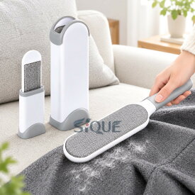 洋服ブラシ ホコリ取り 毛取りクリーナー 無限ブラシ ゴミ取りケース付き 両面使える ペットブラシ 犬の毛 猫の毛 カーペット ソファ 車のシート 掃除道具 ほこり取りブラシ 毛玉取り