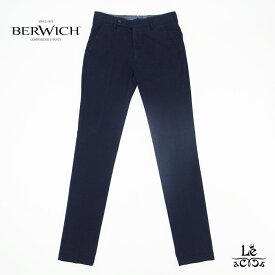 BERWICH MORELLO ベルウィッチ モレッロ ストレッチ コットン スリム パンツ メンズ ノープリーツ GTS0001 ネイビー 紺 メンズ イタリア ブランド 国内正規品 30800【送料無料】