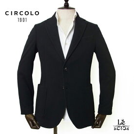【ポイント5倍＆クーポン対象】【30%OFF】CIRCOLO1901 チルコロ1901 ジャケット ジャージー シングル メンズ CN4440 カシミヤタッチ テーラードジャケット メンズ セットアップ 無地 ブラック 黒 秋冬 イタリア ブランド 国内正規品 72600【送料無料】