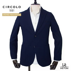 【クーポン対象】CIRCOLO1901 チルコロ ジャケット メンズ コットンピケ 鹿の子 ジャージー セットアップ シングル 無地 ネイビー 紺 オフィス ビジネス 春夏 イタリア ブランド 国内正規品 64900【送料無料】