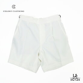 【ポイント5倍】COLONY CLOTHING コロニークロージング プールサイド ショーツ ショートパンツ 水陸両用 スイムパンツ 水着 スイムショーツ 無地 メンズ ホワイト 白 ブランド 日本製 国内正規品 29700 【送料無料】