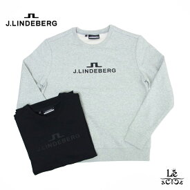 J.LINDEBERG ジェイリンドバーグ クルーネック トレーナー メンズ 裏起毛 長袖 ブラック グレー ゴルフ ブランド ゴルフウエア 秋冬 国内正規品 25300 【送料無料】