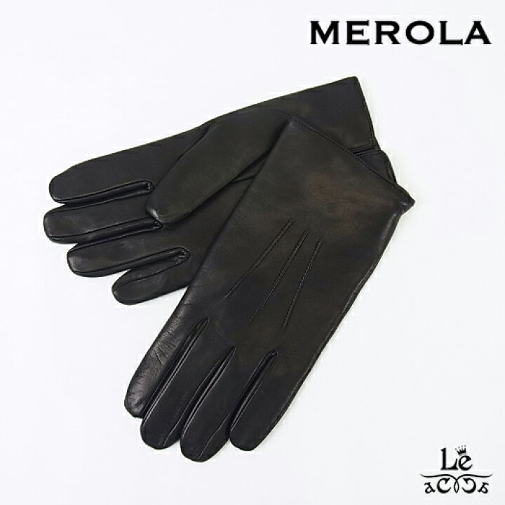 楽天市場 Merola メローラ グローブ レザーグローブ メンズグローブ 手袋 本革 ブラック 黒 革手袋 ナッパレザー メンズ イタリア 国内正規品 送料無料 Le Acca