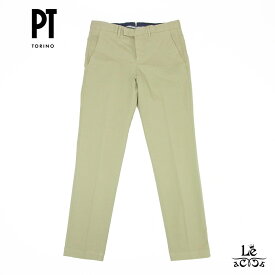 PT TORINO ピーティー トリノ ストレッチ コットン スラックス パンツ マスター スリム MASTER SLIM テーパードパンツ メンズ ノープリーツ ノータック ベージュ イタリア ブランド 国内正規品 40700【送料無料】